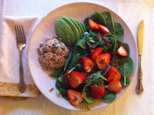 Spinach Strawberry Salad pairs perfectly with a hearty and heart healthy Walnut Pate. Chow down