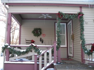 christmas front porch rose cottage